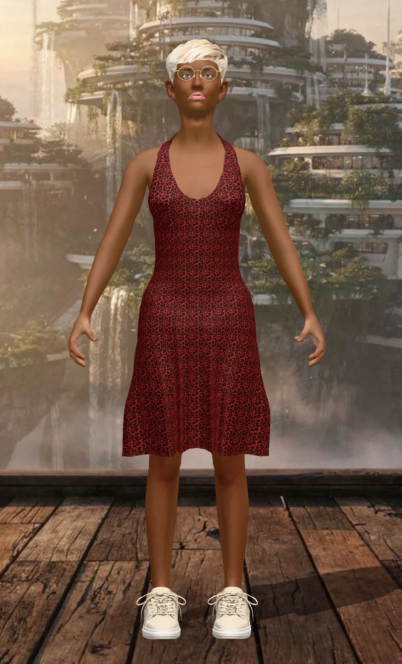 Avatar in a red dress