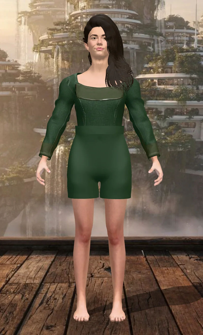Avatar in a green outfit