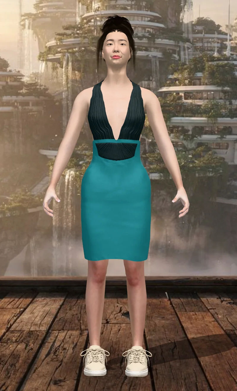 Avatar in a teal dress