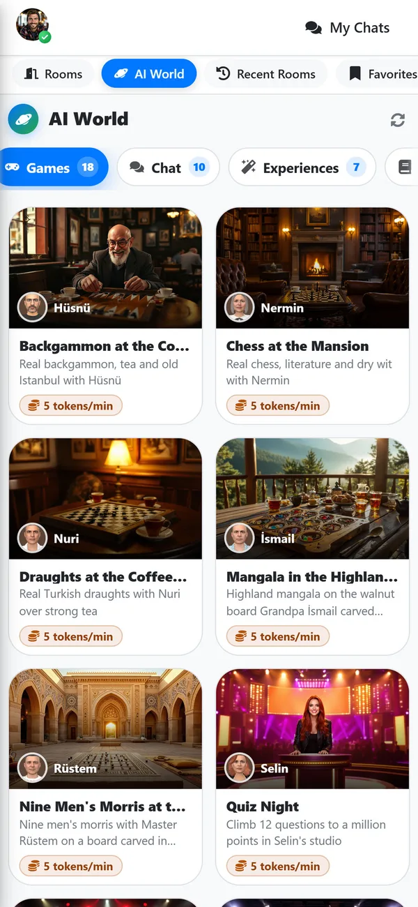 The AI World catalog on a phone