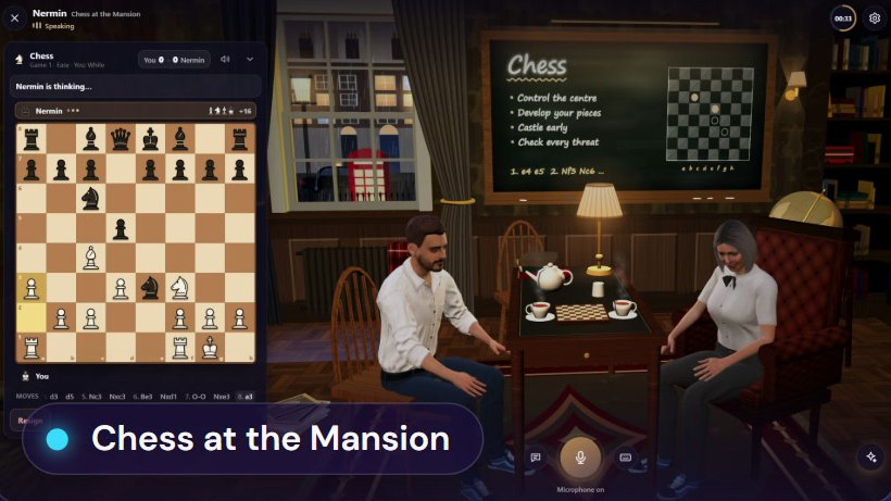Chess at the Mansion against an AI character
