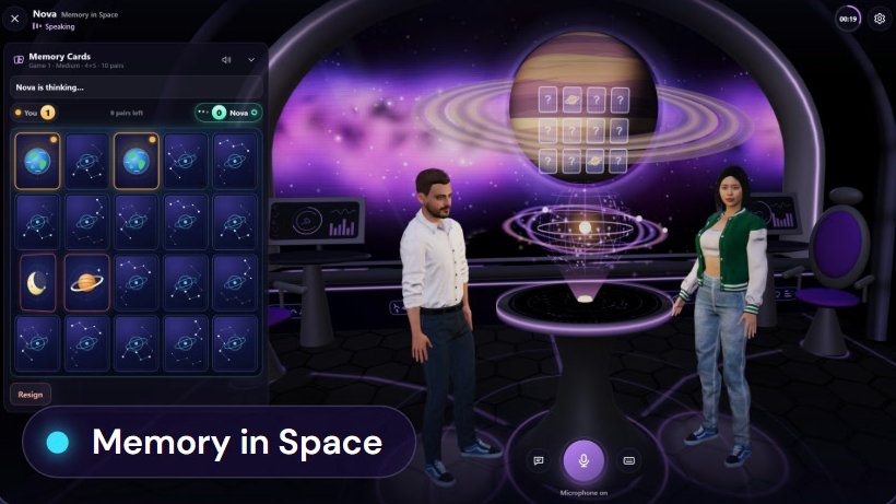 Memory in Space with an AI character